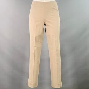 RIVAMONTI Size 2 Khaki Cotton Blend Narrow Leg Dress Pants